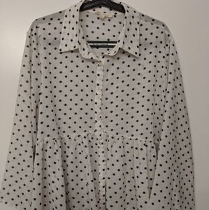 Polka dot high low blouse